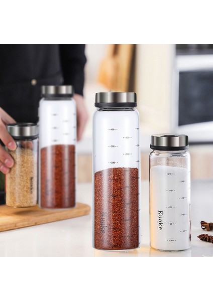 500ML Yomdıd Yüksek Borosilikat Cam Baharat Kutusu Biber Baharat Çalkalayıcı Mutfak Tuzu Susam Katı Çeşni Mühürlü Şişe Döner Kapaklı (Yurt Dışından)