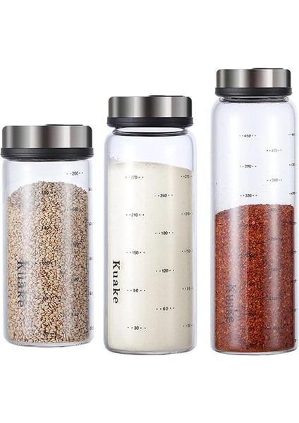 500ML Yomdıd Yüksek Borosilikat Cam Baharat Kutusu Biber Baharat Çalkalayıcı Mutfak Tuzu Susam Katı Çeşni Mühürlü Şişe Döner Kapaklı (Yurt Dışından)