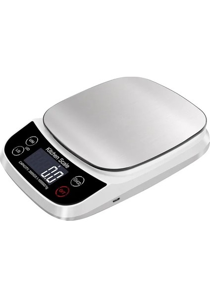 Beyaz 10KG Kahve Terazisi Su Geçirmez Dijital Mutfak Terazisi USB Şarj Edilebilir Kahve Elektronik LED Ekran Kahve Terazisi Zamanlayıcı ile 3/10KG (Yurt Dışından)
