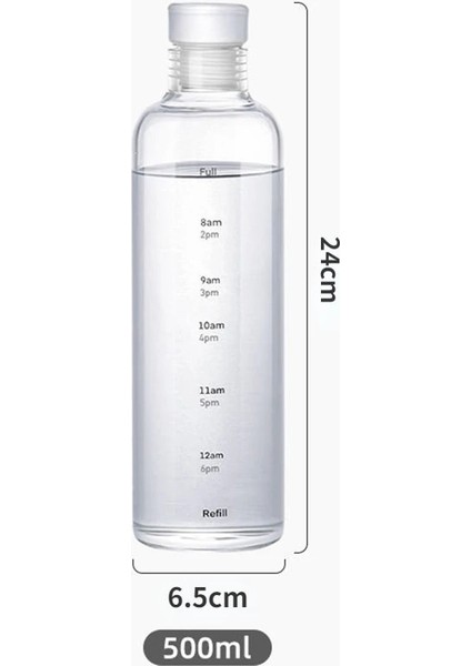 Fırça 1 Adet 500 ML/700 ml Büyük Kapasiteli Plastik Su Şişesi Içme Için Sızdırmazlık Zaman Işareti ile Kızlar Için Noel Hediyeleri (Yurt Dışından)