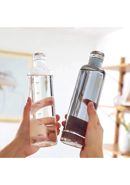 Fırça 1 Adet 500 ML/700 ml Büyük Kapasiteli Plastik Su Şişesi Içme Için Sızdırmazlık Zaman Işareti ile Kızlar Için Noel Hediyeleri (Yurt Dışından)