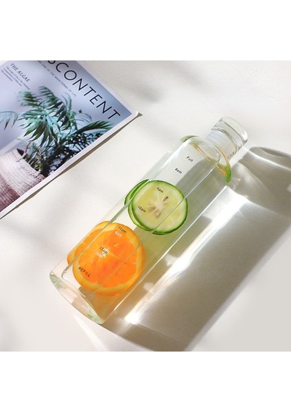 Fırça 1 Adet 500 ML/700 ml Büyük Kapasiteli Plastik Su Şişesi Içme Için Sızdırmazlık Zaman Işareti ile Kızlar Için Noel Hediyeleri (Yurt Dışından)