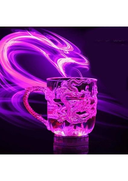 101-200 ml LED Flaş Sihirli Renk Değiştiren Ejderha Fincan Su Aktif Light-Up Bira Kahve Süt Çay Şarap Viski Bar Kupa Seyahat Hediyesi Taza 1 Adet (Yurt Dışından)