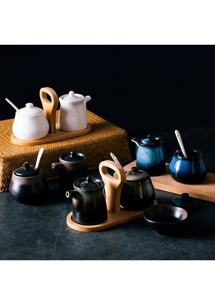 Tuzluk--03 Yaratıcı Seramik Baharat Kavanoz Baharat Kutusu Yağ Tuz Şeker Biber Çalkalayıcı Çeşniler Depolama Şişe Tutucu Mutfak Gadget (Yurt Dışından) fiyatları