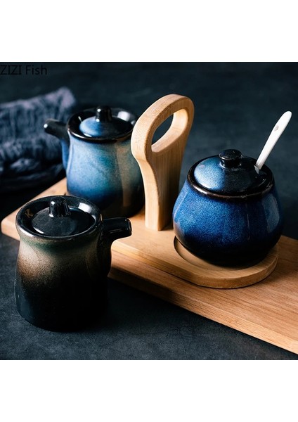 Tuzluk--03 Yaratıcı Seramik Baharat Kavanoz Baharat Kutusu Yağ Tuz Şeker Biber Çalkalayıcı Çeşniler Depolama Şişe Tutucu Mutfak Gadget (Yurt Dışından) modelleri