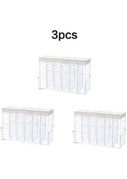 Beyaz 3 Takım Ev Mutfak Baharat Kutusu Kavanoz Şeffaf Tuz Biber Baharat Püskürtücü Saklama Kabı Mutfak Baharat Kimyon Şişe Tankı (Yurt Dışından)