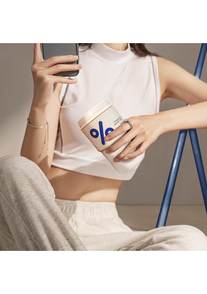Beyaz 450 ml Yaratıcı Kahve Fincanı Mühürlü Kapaklı Gıda Sınıfı Pp Drinkware Taşınabilir Kullanışlı Kahve Kupa Seyahat Araba Su Bardağı Doğum Günü Hediyesi (Yurt Dışından)