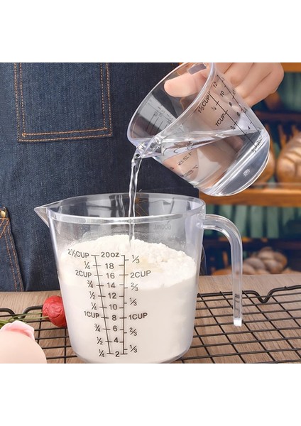 600ML Mutfak Terazisi Ölçüm Kabı 300/600/1000ML Yüksek Sıcaklığa Dayanıklı Mililitre Ölçüm Araçları Yumurta Çırpıcı Fincan Pişirme Malzemeleri (Yurt Dışından)