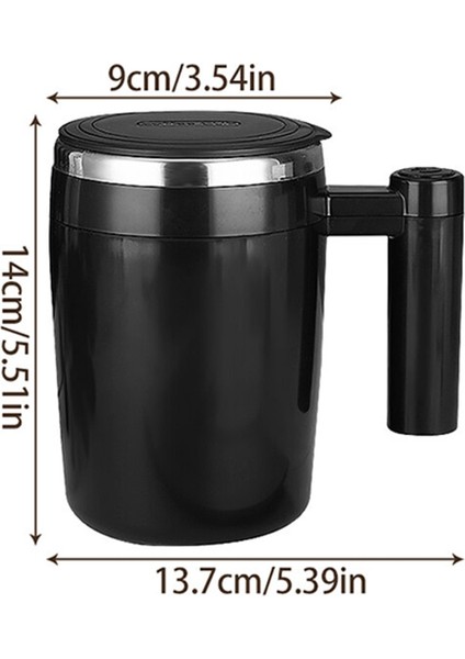 Siyah 380ML Kendini Karıştıran Kupa Kahve Fincanı USB Şarj Edilebilir Otomatik Manyetik Karıştırma Kupası 380ML Kendiliğinden Karıştırılan Paslanmaz Çelik Kahve Fincanı (Yurt Dışından) fiyatları