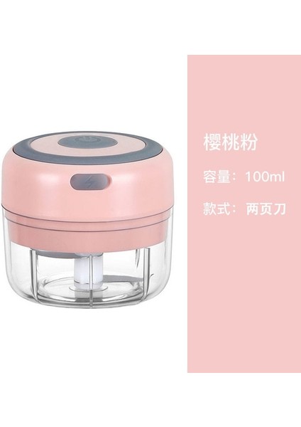 PINK-100ML Sarımsak Ezici Makinesi Sağlam Dayanıklı Ezilmiş Zencefil Sebze Kırıcı Mutfak Elektrikli Mini Sarımsak Kıyıcı USB Kıyma Makinesi (Yurt Dışından)