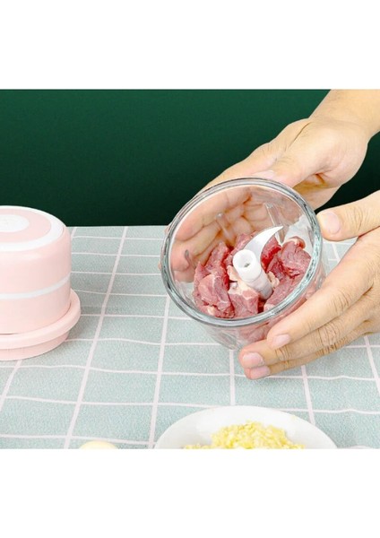 PINK-100ML Sarımsak Ezici Makinesi Sağlam Dayanıklı Ezilmiş Zencefil Sebze Kırıcı Mutfak Elektrikli Mini Sarımsak Kıyıcı USB Kıyma Makinesi (Yurt Dışından) fırsatları
