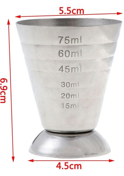 1 Adet 75ML Paslanmaz Çelik Sihirli Ölçüm Bardağı 304 Kokteyl Ölçüm Bardağı Ons Bardak Ölçüm Kaşığı 75ML Çok Fonksiyonlu Kokteyl Cam Bar (Yurt Dışından)