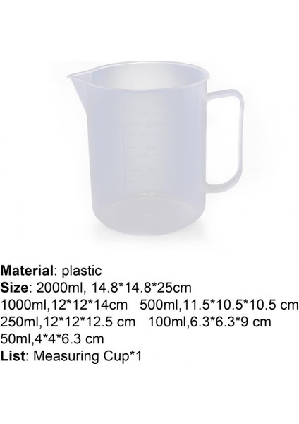 250ML 50/100/250/500/1000ML Ölçüm Kabı Şeffaf Mutfak Aracı Plastik Mutfak Sürahisi Dekantör Şişe Ağzı Saplı Sıvı Sürahi Satış Aracı (Yurt Dışından) fiyatları