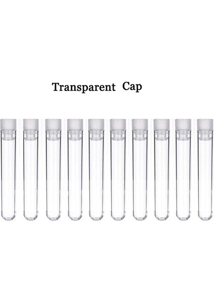 Şeffaf 12X60MM -10 Adet 10 Adet Plastik Laboratuvar Test Tüpü Şeffaf Test Tüpü Kapaklı Okul Laboratuvar Malzemeleri Aksesuarları (Yurt Dışından)