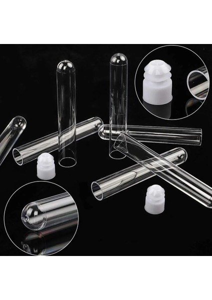 Şeffaf 12X60MM -10 Adet 10 Adet Plastik Laboratuvar Test Tüpü Şeffaf Test Tüpü Kapaklı Okul Laboratuvar Malzemeleri Aksesuarları (Yurt Dışından)