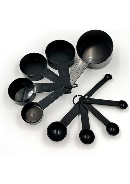 Black-10 Adet Mutfak Aksesuarları 5/10 Adet Plastik Bardak Ölçme Kabı Pişirme Aksesuarları Ölçme Bardak ve Kaşık Kek Araçları Mutfak Gadget (Yurt Dışından)