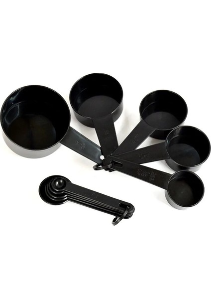 Black-10 Adet Mutfak Aksesuarları 5/10 Adet Plastik Bardak Ölçme Kabı Pişirme Aksesuarları Ölçme Bardak ve Kaşık Kek Araçları Mutfak Gadget (Yurt Dışından)