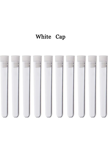 Beyaz 12X75MM 10 Adet 12X60MM/12X75MM/12X100MM Şeffaf Laboratuvar Şeffaf Plastik Test Tüpleri Kapaklı Okul Laboratuvarı Malzemeleri, Düğün Iyilik Hediye (Yurt Dışından)