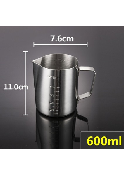 600 ml Yaratıcı Kalınlaşma Büyük Kapasiteli Paslanmaz Çelik Ölçüm Fincan Mezun Sivri Ağız Çelenk Fincan Ofis Renkli Kahve (Yurt Dışından)