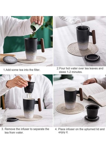 C Lüks Seramik Kabarcık Çay Bardağı Vintage Büyük Termal Kahve Kupa Kahvaltı Bardak Bira Sofra Ahşap Saplı Kişiselleştirilmiş Hediyeler (Yurt Dışından)