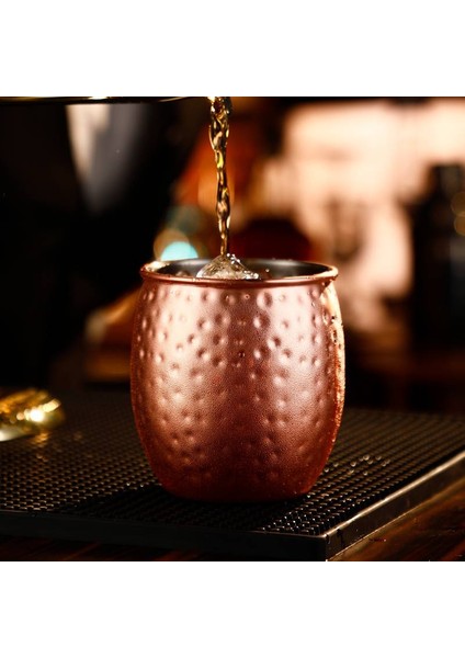 Çoklu 350-550ML 550ML Moskova Katır Bakır Kupalar Metal Kupa Bardak Paslanmaz Çelik Dövülmüş Bakır Kaplama Davul Tipi Bira Bardağı Bira Şarap Kahve Fincanı Bar (Yurt Dışından)