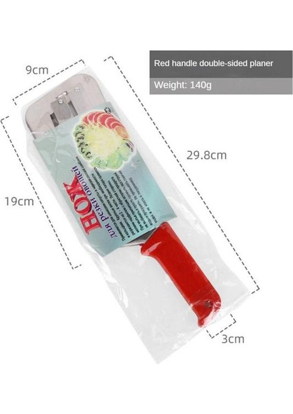 Kırmızı Saplı Çin Lahana Planya Yüksek Kaliteli Hafif Rahat Saplı Manuel Paslanmaz Çelik Çift Bıçaklı Planya Yaklaşık 29.8*9 cm (Yurt Dışından)