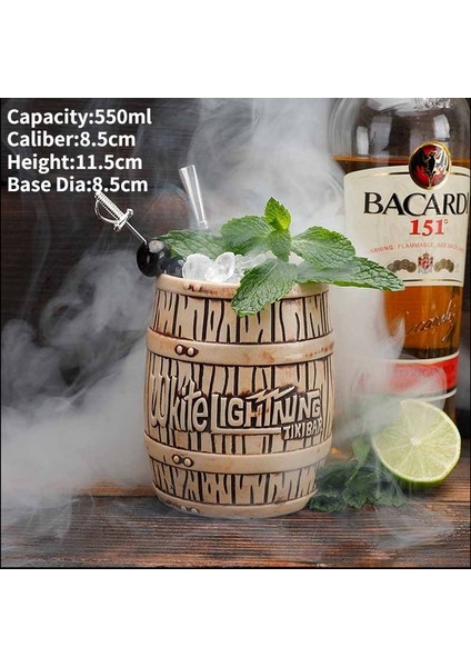 Ag 550ML 175-750ML Hawaii Seramik Tiki Kupa Yaratıcı Porselen Bira Şarap Sürahisi Parti Kokteyl Cam Bardak Bar Aracı (Yurt Dışından)