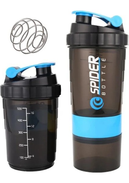 Sarı 501-600 ml Protein Shaker Spor Salonu Bölmeli ve Sallama Topu Su Şişesi Mikser Fincan Karıştırma Kupa Spor Vücut Geliştirme Beslenme 550 ml Yeni (Yurt Dışından)