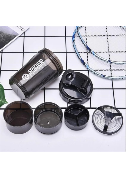 Sarı 501-600 ml Protein Shaker Spor Salonu Bölmeli ve Sallama Topu Su Şişesi Mikser Fincan Karıştırma Kupa Spor Vücut Geliştirme Beslenme 550 ml Yeni (Yurt Dışından)