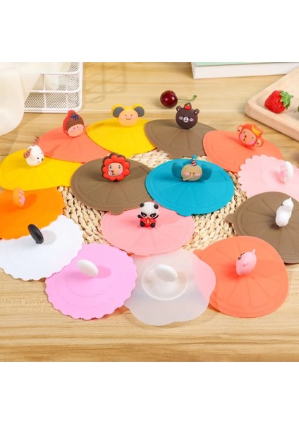 4-1 1 Adet Şeffaf Karikatür Sevimli Silikon Kap Kapağı Isıya Dayanıklı Sızdırmaz Mühürlü Kapaklar Kap Toz Geçirmez Bardak Kapağı Çay Kahve Kapakları (Yurt Dışından) fiyatları