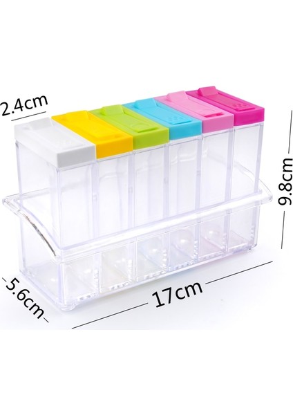 Stil 1 6 Renk/set Baharat Kavanoz Seti Baharat Şişesi Şeffaf Renkli Kapaklı Mutfak Çeşni Şişe Saklama Kabı (Yurt Dışından) fiyatları