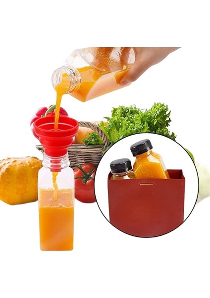 180 ml Altın Alüminyum Kapak 5 Adet 60-500 ml Temizle Boş Plastik Meyve Suyu Şişesi Kapaklı W/huni Tek Kullanımlık Meyve Suyu Içecek Kapları, Meyve Suyu Sıkma Smoothie Yapmak Için (Yurt Dışından)
