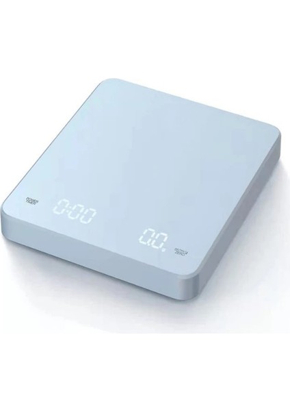 Mavi Pedsiz 3kg Siyah Ayna Kahve Terazisi Zamanlayıcı LED Elektronik Denge 3kg/0.1g Yüksek Hassasiyetli Dijital Gramer Tip-C Şarj Mutfak Ağırlıkları (Yurt Dışından)
