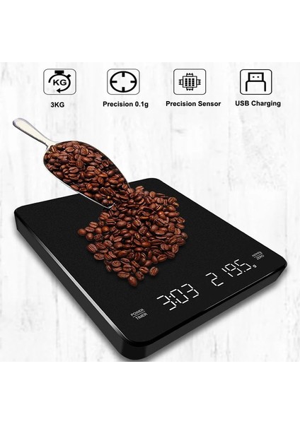 Mavi Pedsiz 3kg Siyah Ayna Kahve Terazisi Zamanlayıcı LED Elektronik Denge 3kg/0.1g Yüksek Hassasiyetli Dijital Gramer Tip-C Şarj Mutfak Ağırlıkları (Yurt Dışından) fırsatları