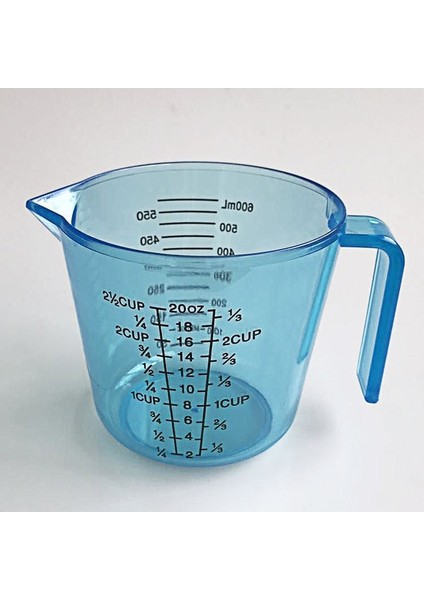 Mavi 600ML Plastik Ölçüm Kabı Şeffaf Ölçekli Gösterisi Şeffaf Kupa Dekantör Şişe Ağzı Ölçüm Cihazı Mezun Ölçüm Kabı Mutfak Gereçleri Sürahiler (Yurt Dışından)