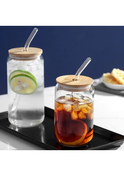 540ML Cam Bardak 400/540ML Cam Kapaklı Bardak ve Saman Şeffaf Yeniden Kullanılabilir Içme Süt Kola Meyve Suyu Bardakları Kahve Kupa Drinkware (Yurt Dışından) fiyatları