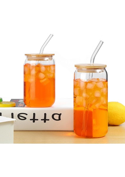 540ML Cam Bardak 400/540ML Cam Kapaklı Bardak ve Saman Şeffaf Yeniden Kullanılabilir Içme Süt Kola Meyve Suyu Bardakları Kahve Kupa Drinkware (Yurt Dışından) modelleri
