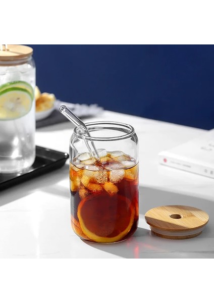 540ML Cam Bardak 400/540ML Cam Kapaklı Bardak ve Saman Şeffaf Yeniden Kullanılabilir Içme Süt Kola Meyve Suyu Bardakları Kahve Kupa Drinkware (Yurt Dışından) fırsatları