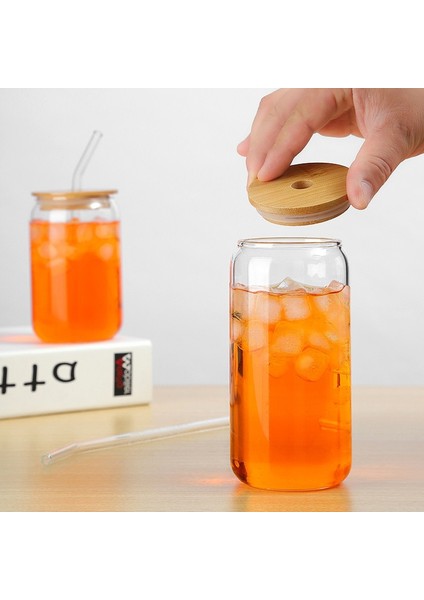 540ML Cam Bardak 400/540ML Cam Kapaklı Bardak ve Saman Şeffaf Yeniden Kullanılabilir Içme Süt Kola Meyve Suyu Bardakları Kahve Kupa Drinkware (Yurt Dışından) indirimleri