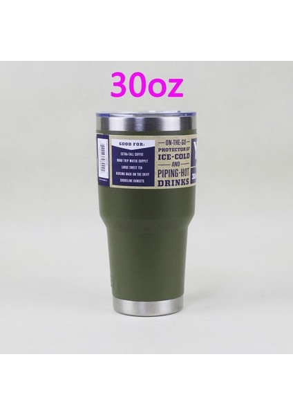 30Z Ordu Yeşili 3 Logo Paslanmaz Çelik Bardak Çift Duvar Su Termal Termos Kahve Kupa Yetys Matara Termoslar 30OZ 20OZ Bardak Su Şişesi (Yurt Dışından)