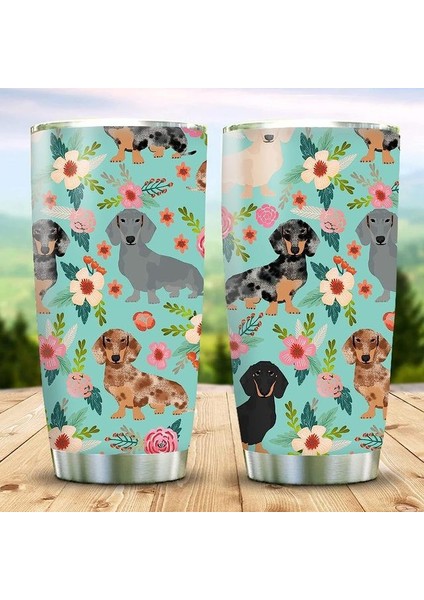11 Tumbler Dachshund Bayrağı Köpek Paslanmaz Çelik Kahve Seyahat Kapaklı Kupa Sızdırmaz Seyahat Tumbler Sıcak ve Soğuk Içecekler Bardak 20 Oz (Yurt Dışından)