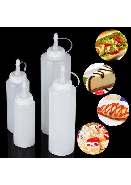 200ML 200/320/450/750ML Sıkılabilir Şişe Çikolata Dağıtıcısı Kapaklı Kek Dekorasyon Aracı Ekmek Pişirme Tatlı Çeşni Şişesi (Yurt Dışından) fiyatları