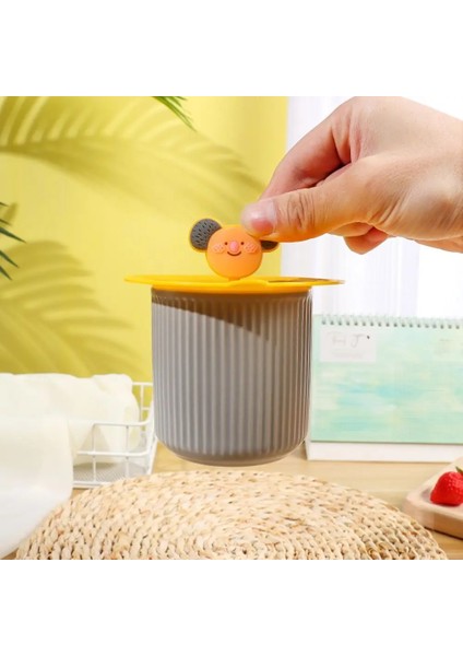 4-1 1 Adet Şeffaf Karikatür Sevimli Silikon Kap Kapağı Isıya Dayanıklı Sızdırmaz Mühürlü Kapaklar Kap Toz Geçirmez Bardak Kapağı Çay Kahve Kapakları (Yurt Dışından) indirimleri