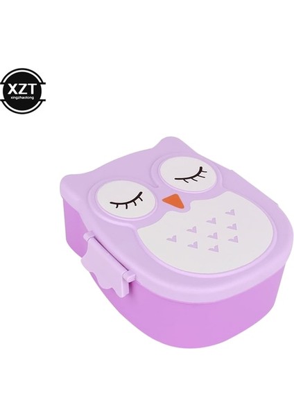 Mor 1 Adet Sevimli Karikatür Baykuş Plastik Mühür Yemek Kabı Moda Uygun Çocuk Okul Piknik Taşınabilir Bento Sofra Piknik Seti (Yurt Dışından) fiyatları