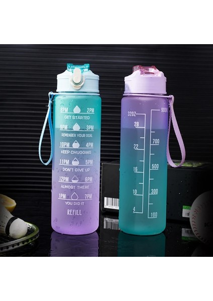 Mor 900 ml 700 ml Degrade Spor Su Pipetli Şişe Sevimli Buzlu Fincan Kadın Kızlar Için Hediye Güzellik Kamp Turu Spor Su Şişesi (Yurt Dışından) modelleri