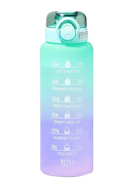 A-Green 1000 ml 1 Litre Su Şişesi Motivasyon Spor Su Şişesi Sızdırmaz Içme Şişeleri Açık Seyahat Spor Salonu Fitness Mutfak Için Sürahiler (Yurt Dışından)