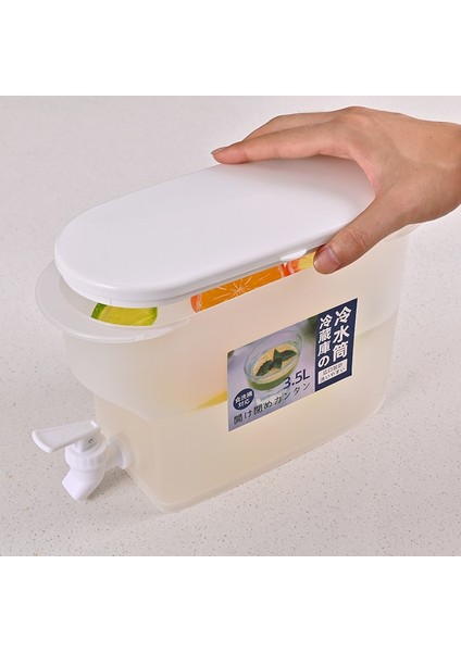Beyaz Sürahi Set9 Içecek Içecek Dispenseri 3.5l Buzdolabı Soğuk Su Isıtıcısı Kovası Musluklu Limonata Şişesi Büyük Kapasiteli Drinkware Suyu Su Sürahisi (Yurt Dışından)