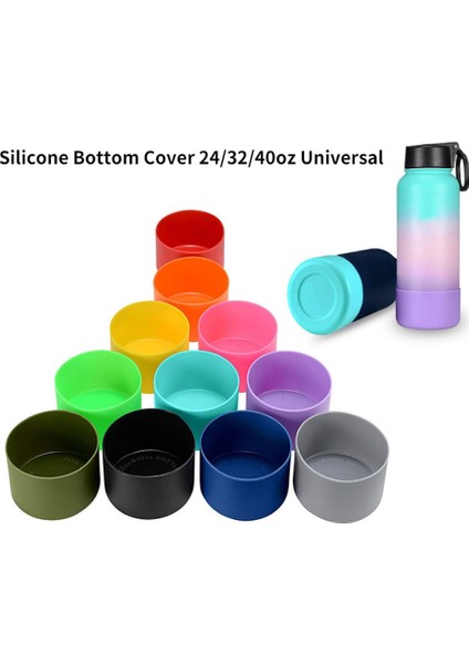 Siyah 32-40OZ 12-40OZ 7.5-9cm Şişe Kapağı Bardak Isı Yalıtımı Alt Kapak Kaymaz Kol Bardak Silikon Taban Spor Kupası Kapağı (Yurt Dışından)