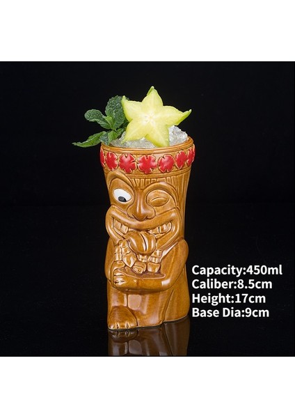 Aj 450 ml 175-750 ml Hawaii Seramik Tiki Kupa Yaratıcı Porselen Bira Şarap Sürahisi Parti Kokteyl Cam Bardak Bar Aracı (Yurt Dışından)