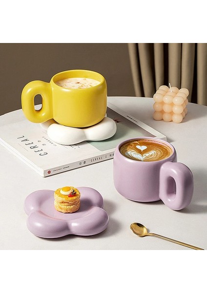 Kahverengi Set 500ML 500ML Yaratıcı Seramik Kupa Yüksek Sıcaklık Su Kahve Süt Kupası Büyük Saplı Ofis Sevimli Kadın Büyük Kapasiteli Drinkware (Yurt Dışından) modelleri
